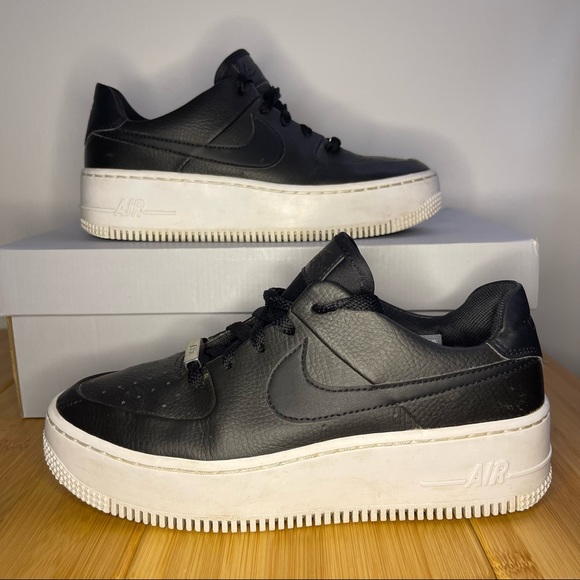 Nike | Shoes | Nike Air Force Af1 Sage Low Black Platform Ar533902 |  Poshmark